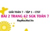Giải bài 2 trang 62 Toán 7 Tập 1 SGK Chân trời sáng tạo